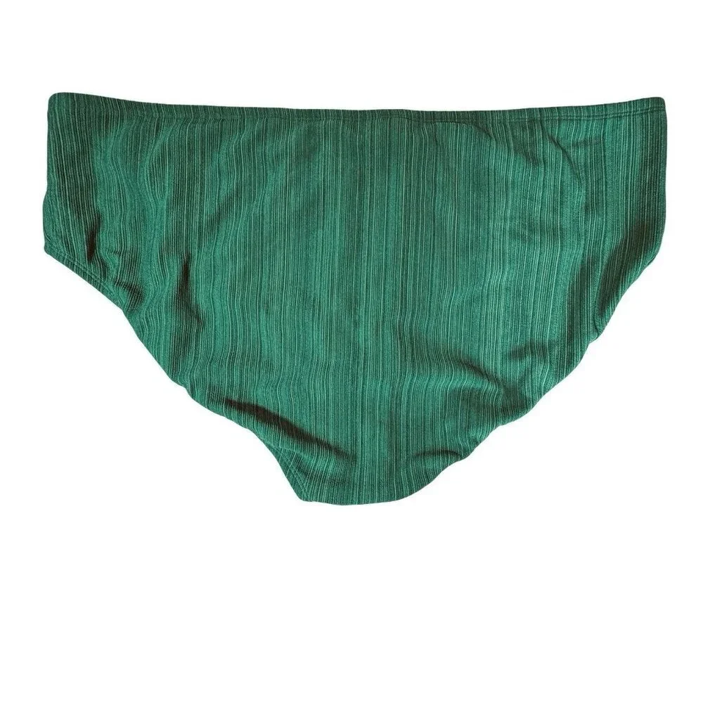 TIME & TRU Mid-Rise Bikini Swimsuit Bottoms 3X (24W-26W) Green Open Sides‎ NEW